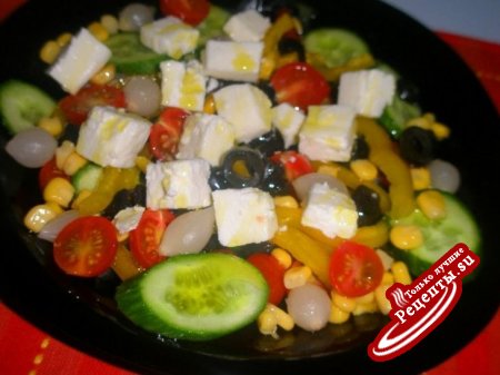 Овощной салатик с сыром