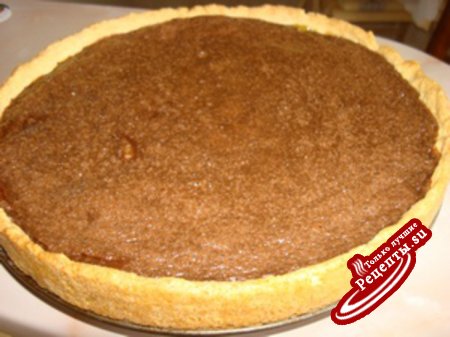 Пирог с грушей под шоколадной карамелью