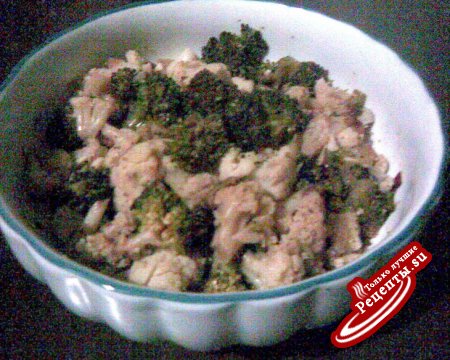 Цветная капуста и брокколи, запеченные в духовке (постный гарнир или теплый салат)