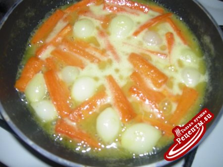 Гарнир овощной в кармельно-соевом соусе