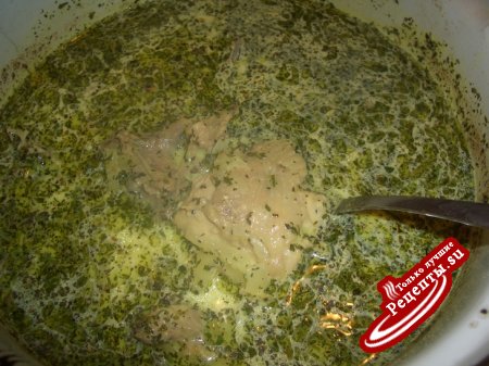 Курица в молоке с сыром