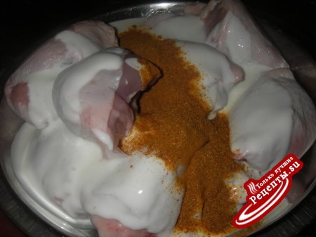 Мятный кускус с курицей в йогуртовой корочке