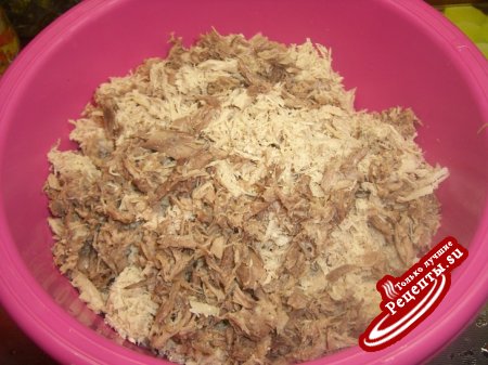 Запеканочка рисовая с курятинкой и сыром:)