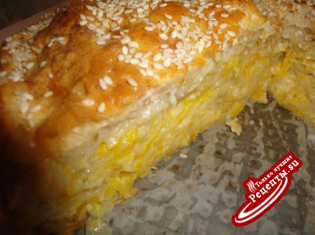 Нежный пирог с сыром и тыквой/kolokithopita/