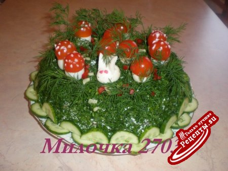 Салат-торт с кремом «Лесная поляна»