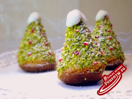 Бисквитное пирожное "Рождественская Елочка" (съедобные подарки)