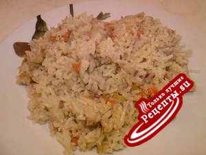 Рис с рыбой и грибами