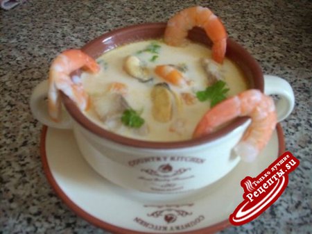 Суп с морепродуктами сливочный "Средиземноморский"