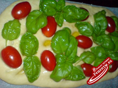 Фокачча с помидорками и базиликом &Фокачча с красным луком и козьим сыром