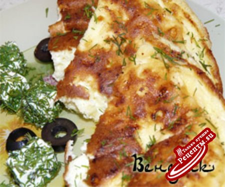 Омлет с брынзой и сыром по-турецки. Быстрый и вкусный завтрак.