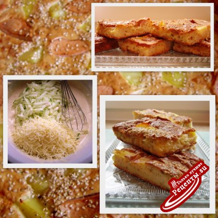 Сырно-кабачковая лепёшка/пирог/хлеб/запеканка с кунжутом
