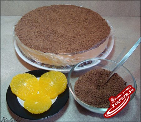 Шоколадный торт с крем-брюле и апельсиновыми вкраплениями "На пике экстаза"...