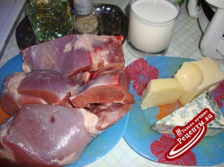 Мясо гуся в соусе 3 сыра