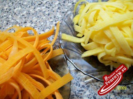 Спагетти-волна с овощами