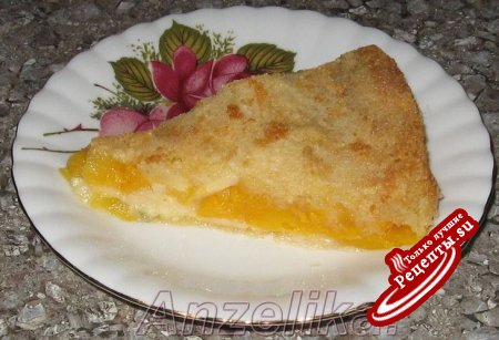 Насыпной пирог с персиками и яблоками.(вариант)