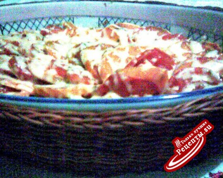 Бататы и томаты, запеченные с сыром