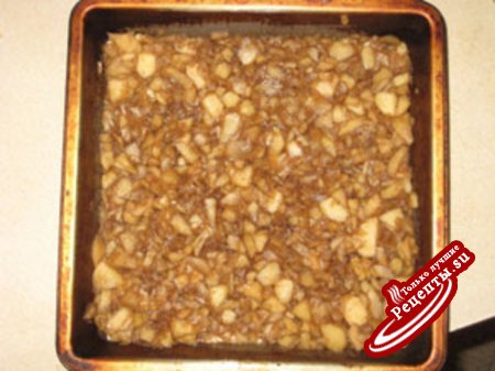 Овсяный пирог с фруктовой начинкой (из изюма, яблок или кураги с кокосом)