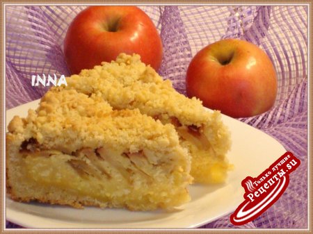Творожный пирог с яблоками и кешью
