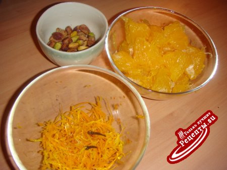 пряный апельсиновый пирог с фисташками