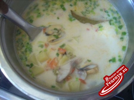 Суп с морепродуктами сливочный "Средиземноморский"