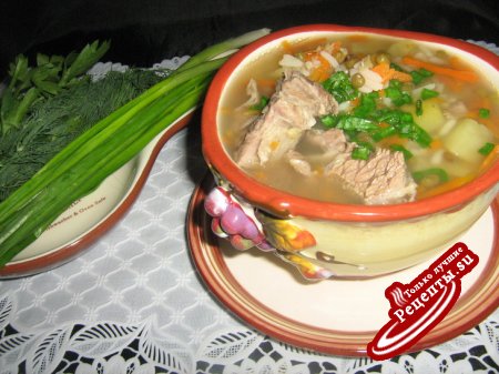 Мясной суп с машем и рисом(По мотивам машхурды)