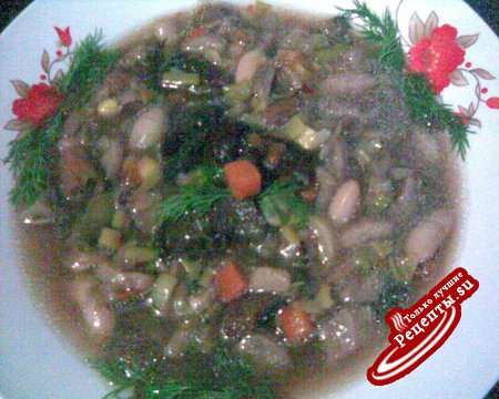 Густой грибной суп с фасолью и овощами (постный)
