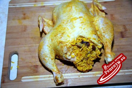Цыпленок в слоенном тесте с рисом и грибами