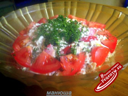Салат из помидор с брынзой