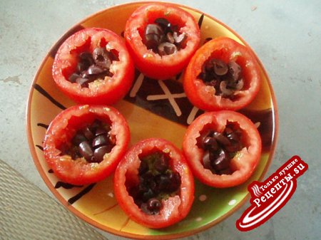 Форель с фаршированными помидорами(2 в одном)