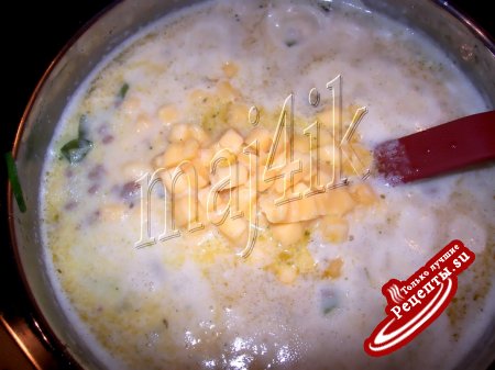 Суп сливочно-сырный с фаршем "Объеденье"