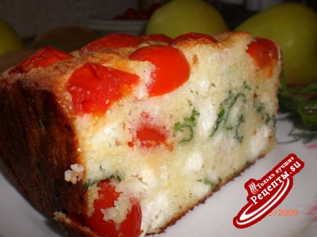 Сыр-p-pный хлебушек с базиликом и помидорами черри