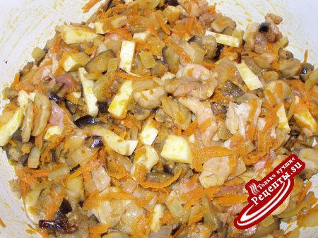 Сырно - овощное ассорти в куриных мешочках