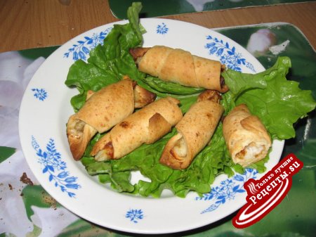 Рыбные рогалики(с необычным тестом).