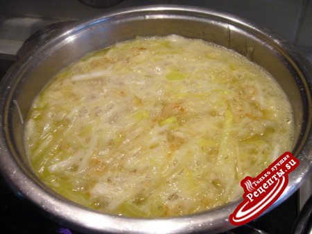 Сырный суп-крем с луком пореем
