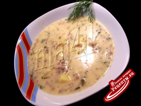 Суп сливочно-сырный с фаршем "Объеденье"