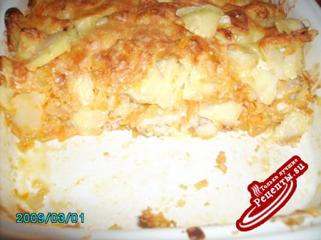 Картошка с фишштебхеноми (рыбные палочьки)