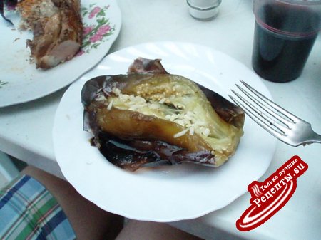 Мясо на решетке с печеными баклажанами(каникулярный вариант)