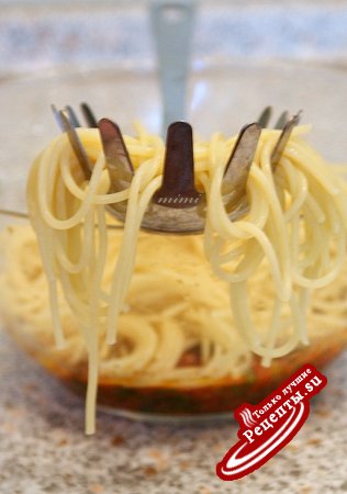 тимбаллини из спагетти с баклажанами
