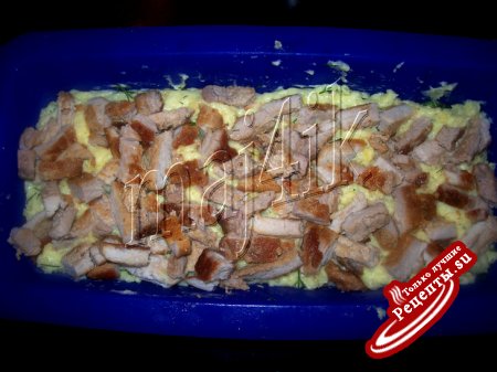 Картофельная запеканка с мясом и яйцами
