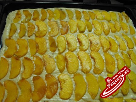 Нежный пирог с персиками.