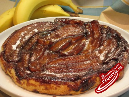 Пирог-перевертыш с бананами в карамели