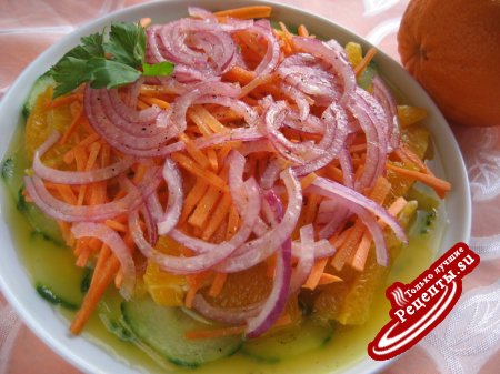 салат из Огурцов с апельсином