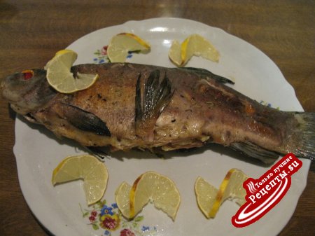 Рыба фаршированная овощами и плавленым сырком