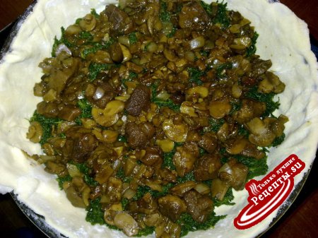 Пирог"Греческий"(со шпинатом,грибами,сыром)
