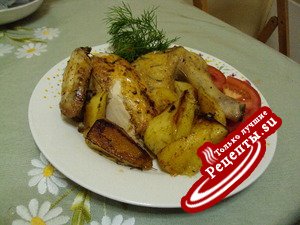 Ароматная курочка по-гречески