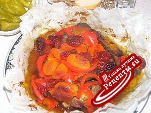 Баранина пряная с сухофруктами.