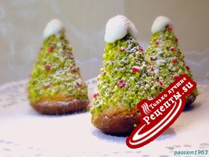 Бисквитное пирожное "Рождественская Елочка" (съедобные подарки)