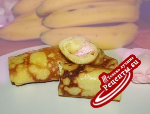 Блинчики с зефирно-банановой начинкой