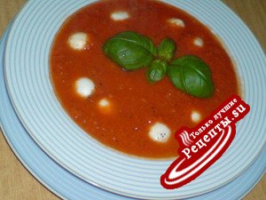 Быстрый томатный супчик с сыром "Моцарелла"