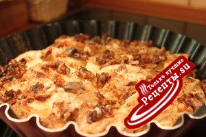 Домашний пирог с яблоками и грецкими орехами